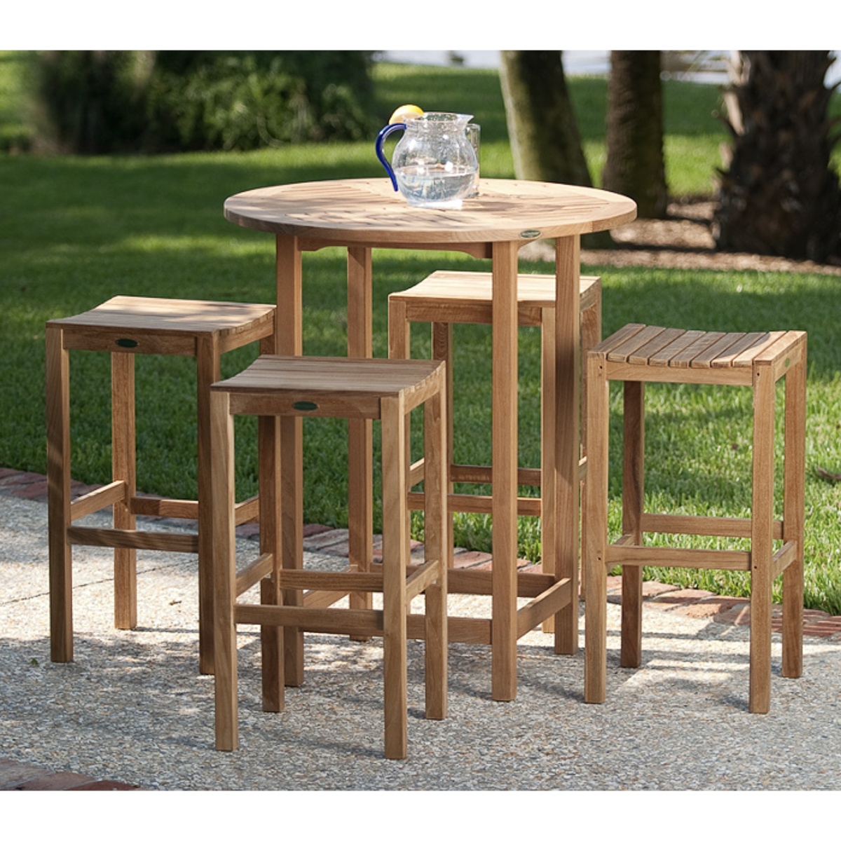 5 pc Backless Teak Pub Set