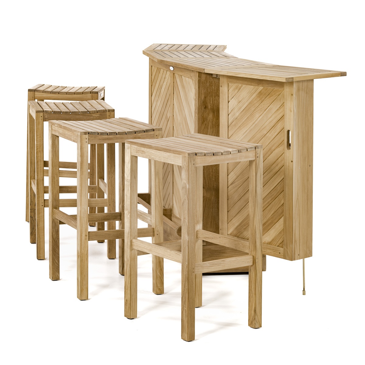 5 pc Somerset Teak Bar & Stool Set