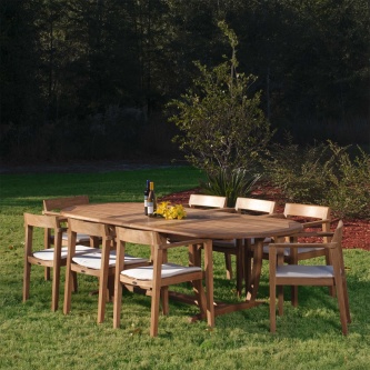 9 pc Montserrat Horizon Teak Dining Set